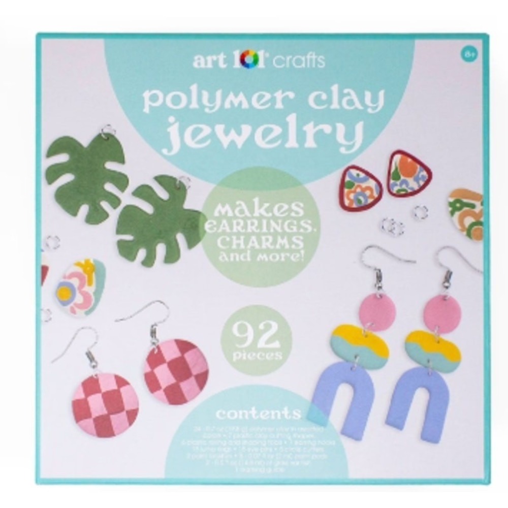 Art 101® Crafts Polymer Clay Jewelry Kit 92 Piece Makes Earrings, Charms, Etc s9